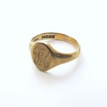 A 9ct gold signet ring Unfortunately we are not doing condition reports on this sale.