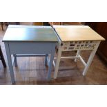 Two painted school desks Unfortunately we are not doing condition reports on this sale.