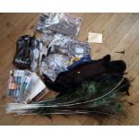 Collection of fly tying feathers and a Russian fox fur.
