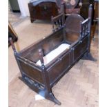 18th century style oak crib. Unfortunately we are not doing condition reports on this sale.