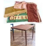 A fold up card table and fabric coverings Unfortunately we are not doing condition reports on this