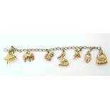 9ct gold bracelet with 9ct gold charms Unfortunately we are not doing condition reports on this