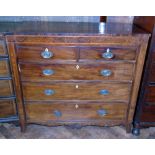 A 19th century mahogany chest of two short and three long drawers Unfortunately we are not doing