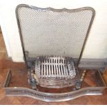 19th century polished steel fire kerb, dog grate and spark guard Unfortunately we are not doing