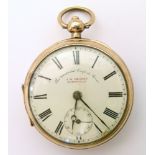 A gold filled pocket watch by J.G. Graves, Sheffield, the "Colonial" English lever with subsidiary