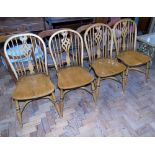 Four elm reproduction Windsor chairs. Unfortunately we are not doing condition reports on this