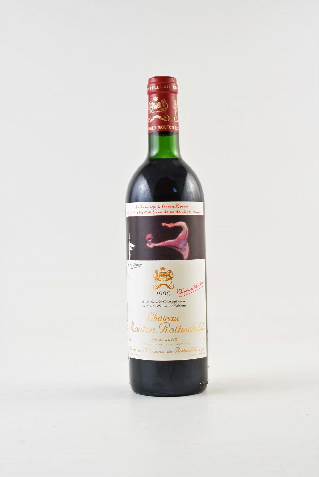 1x bottle of Chateau Mouton Rothschild 1990, Top shoulder. 75cl.