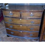 A 19th century mahogany bow fronted chest of drawers Unfortunately we are not doing condition
