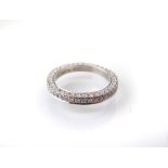 Platinum and diamond full eternity ring approx. 1ct of diamonds in total, ring size J. Condition