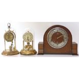 Smiths Enfield mantle clock and two other clocks under domes Unfortunately we are not doing