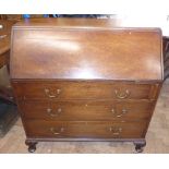 Edwardian mahogany bureau, 98cm wide. Unfortunately we are not doing condition reports on this