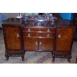 Early 20th century walnut break-front sideboard. Unfortunately we are not doing condition reports on