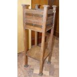 Oak arts & crafts square jardiniÃ¨re stand with copper banding Unfortunately we are not doing