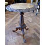 Victorian burr walnut tripod table Unfortunately we are not doing condition reports on this sale.