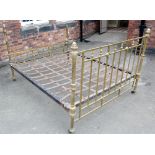 A Victorian brass bedstead, 5' (AF) Unfortunately we are not doing condition reports on this sale.