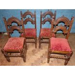 Four 17th century design Derbyshire single chairs Unfortunately we are not doing condition reports