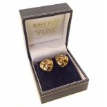 A pair of 9ct yellow gold earrings weight approx 3.7g Unfortunately we are not doing condition