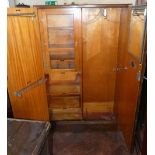 Oak two door "Compactom" wardrobe. Unfortunately we are not doing condition reports on this sale.