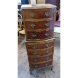 Reproduction walnut chest on chest, 46cm wide. Unfortunately we are not doing condition reports on