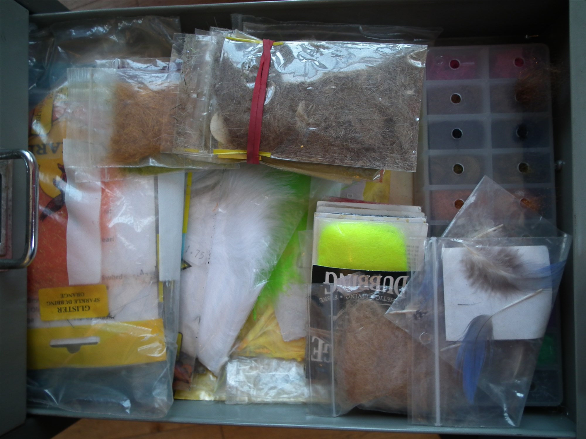 Large collection of fly tying equipment including feathers, fur, hooks etc. contained within - Image 5 of 16