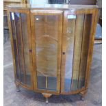 Early 20th century walnut china cabinet, 102cm wide. Unfortunately we are not doing condition