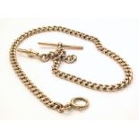 9ct gold Albert chain, gross weight approximately 42g. Unfortunately we are not doing condition