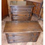 Ercol dark elm chest of three drawers and low chest of two drawers, Design No. 234Y Unfortunately we