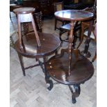 Small stool with markers mark "Burnley Billiard Works" and three occasional tables. Unfortunately we