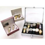 Fourteen assorted wristwatches including four boxed stainless steel and quartz battery examples by