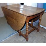 1930's oak drop-leaf table Unfortunately we are not doing condition reports on this sale.