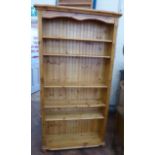 A modern open pine bookcase 95cm wide x 183cm tall Unfortunately we are not doing condition