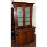 Victorian mahogany bookcase on base. Unfortunately we are not doing condition reports on this sale.