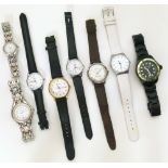 An assortment of ladies' and gent's wrist watches, to include two by Yves Camani (one in a box)