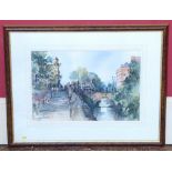 Framed Ivan Taylor watercolour, "Towards Northgate, Chester City Wall". Unfortunately we are not