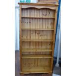 A modern open pine bookcase 95cm wide x 183cm tall Unfortunately we are not doing condition