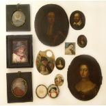 A quantity of assorted miniatures to include portraits Condition reports are not available for our