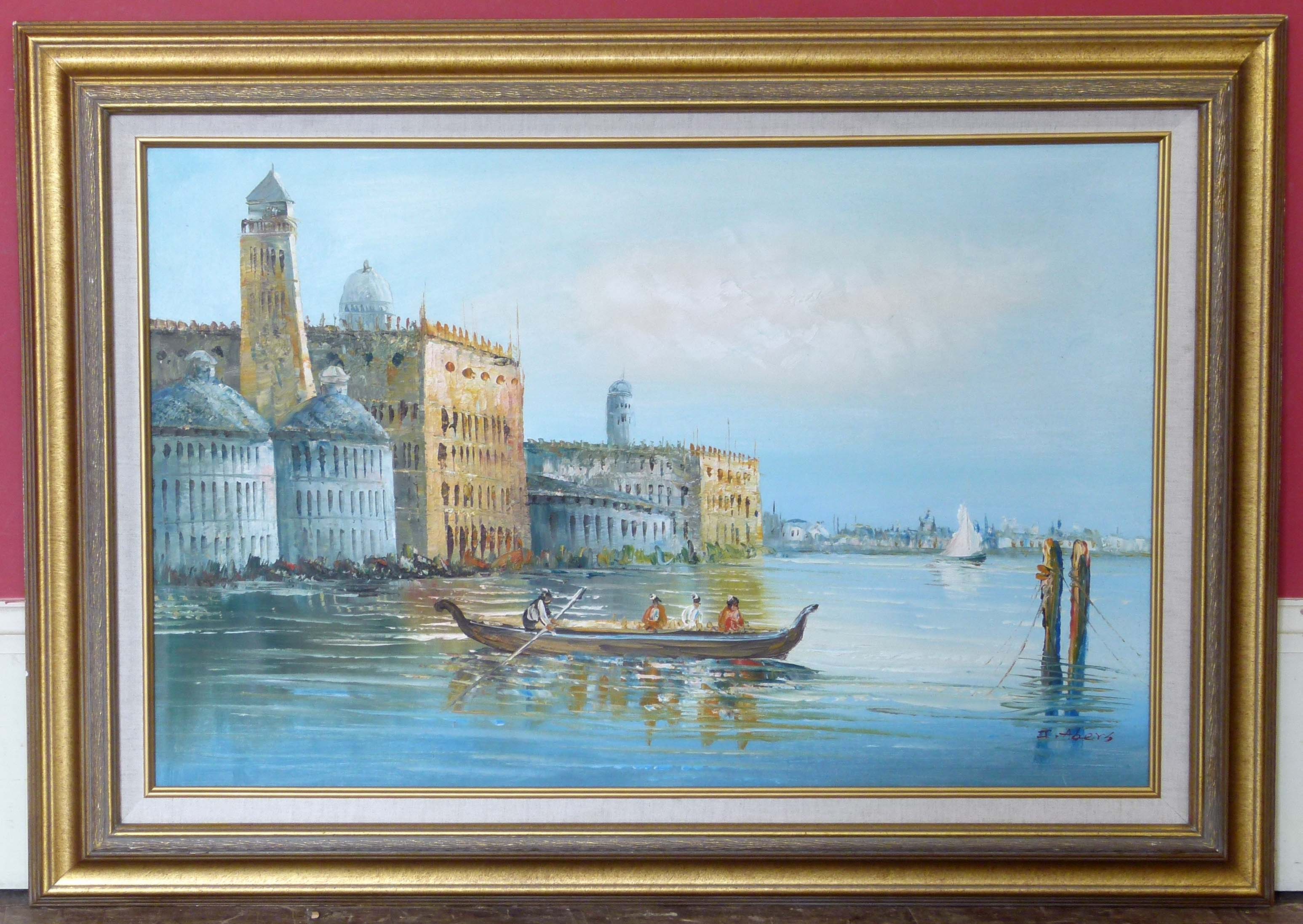 Framed Imogen Abers Venetian scene. Condition reports are not available for our Interiors sales.