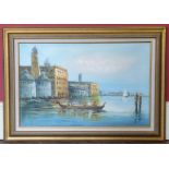 Framed Imogen Abers Venetian scene. Condition reports are not available for our Interiors sales.