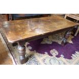 An oak refectory table with planked elm top Condition reports are not available for our Interiors