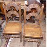 A pair of 19th century Derbyshire back stools Condition reports are not available for our