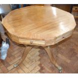 A 19th century mahogany rent/drum table with eight frieze drawers on pedestal base Condition reports