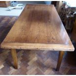 George III style oak refectory table 198cm x 91cm on taper legs ` Condition reports are not