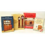 Four volumes of books relating to furniture and long-case clocks. Condition reports cannot be done