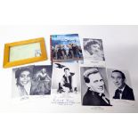 Framed Alec Guinness autograph, David Attenborough autograph on "Life Story", C.D. Wrad and