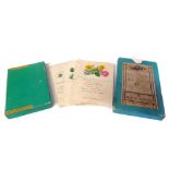 Collection of 22 hand painted Botanist cards and a collection of needlework patterns. Condition