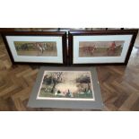 Two prints after Lionel Edwards, Returning Home and Rails, also a Helen Bradley unframed print (