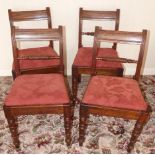 Four 19th century mahogany rope back dining chairs. Condition reports are not available for this