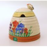 Clarice Cliff crocus pattern honey preserve pot Condition reports are not available for this sale.