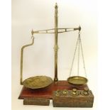Set of brass balance scales and weights (11). Condition reports are not available for this sale.