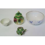 Royal Worcester pot-pourri case and cover (re-srtuck finial) together with two first period